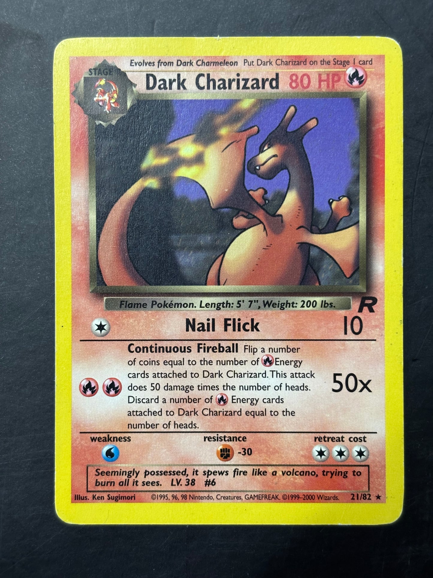 Rocket Dark Charizard Non Holo Rare 21/82 LP