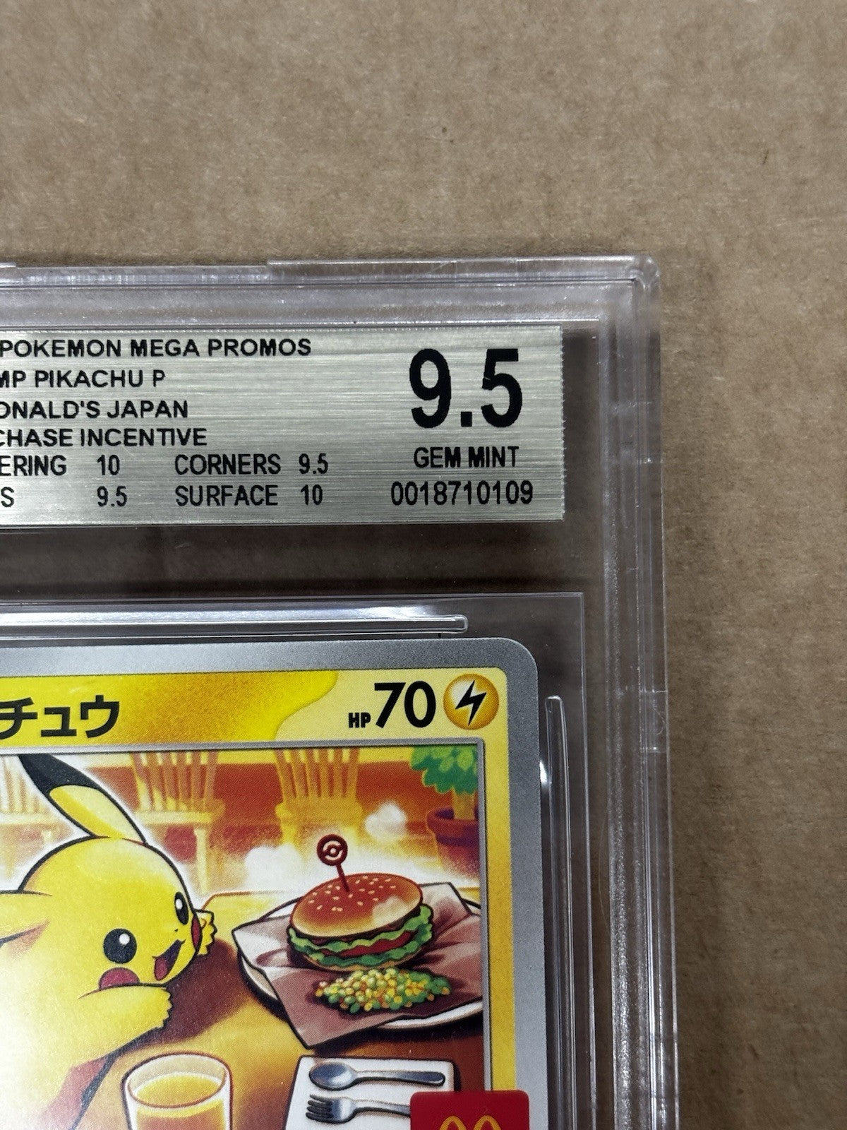 BGS 9.5 Gem Mint Pikachu McDonald’s Japan Promo 020/M-P