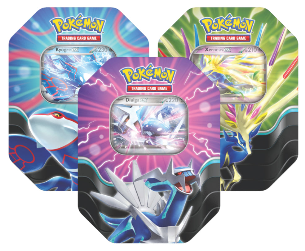pokémon trading card game azure legends tin kyogre ex Azure Legends Tin (4 SV era packs inc 2 x Surging Sparks) – Hypnotic Monkey Cards