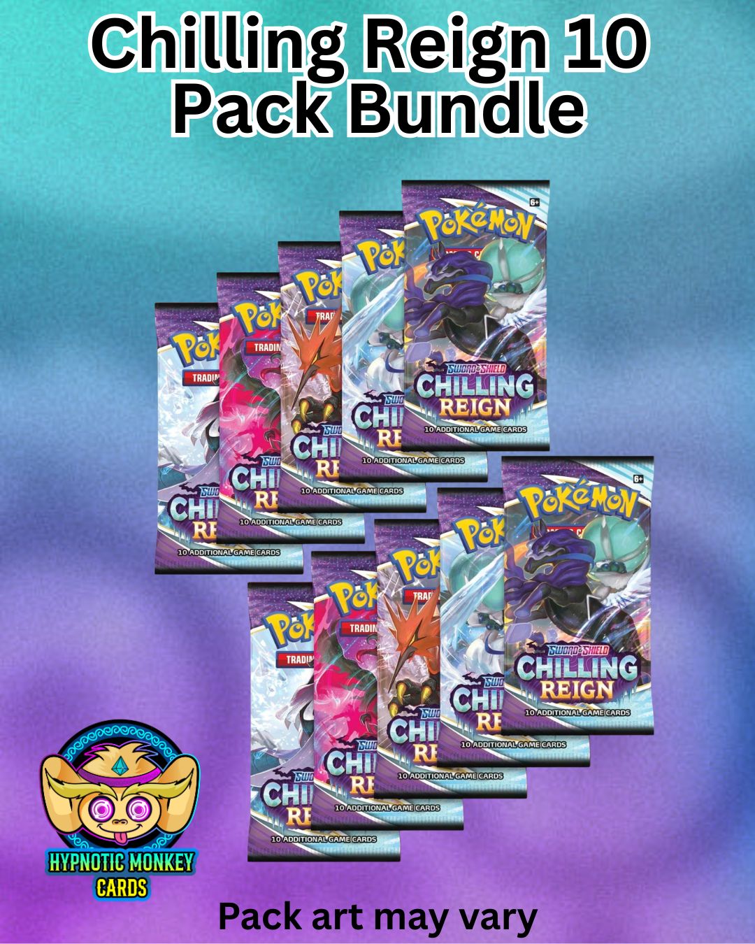Pokmon TCG: SWSH6 Chilling Reign 10 Packs Pokmon TCG: SWSH6 Chilling Reign 10 Packs
