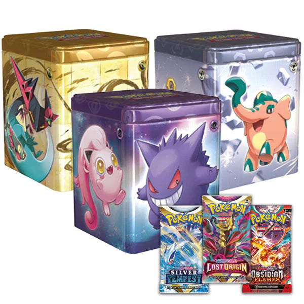 Pokemon TCG: 2024 Stacking Tin Lost Origin, Silver Tempest, Obsidian Flames