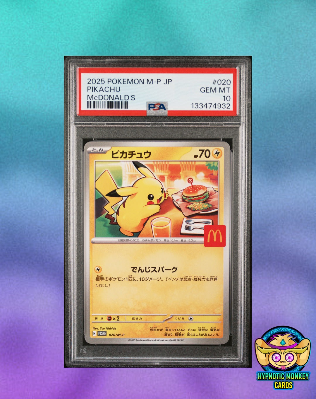 Sequential Certs Pikachu 020 Ralts 021 Riolu 022 Burgerchu McDonald's PSA 10