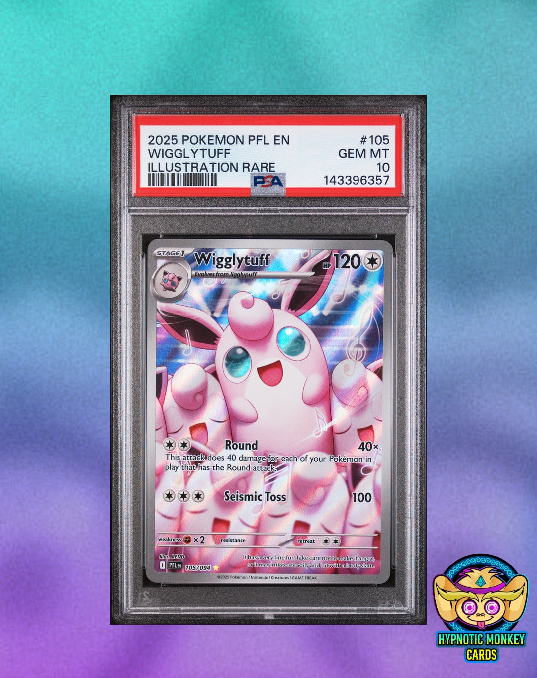 Pokemon Wigglytuff 105 Phantasmal Flames PSA 10