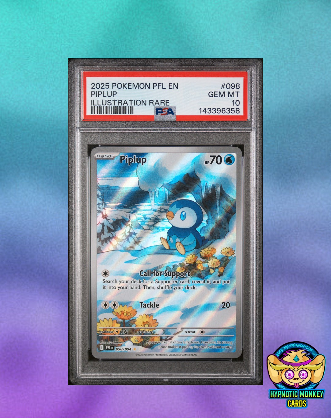 Pokemon Piplup 098 Phantasmal Flames PSA 10