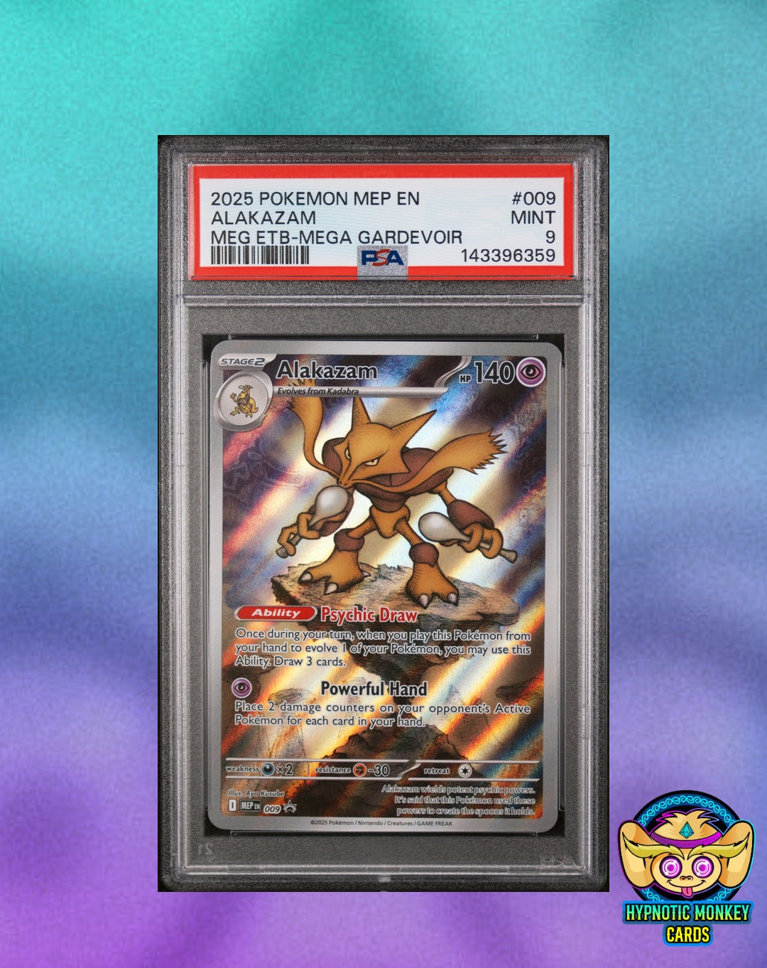 Pokemon Alakazam 009 Me Black Star Promo PSA 9