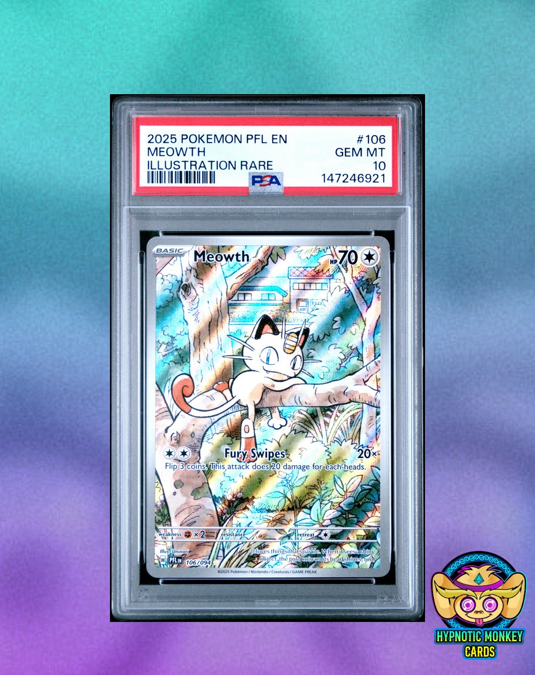 Paldean Wooper 102 & Meowth 106 PSA 10 Sequential Pair