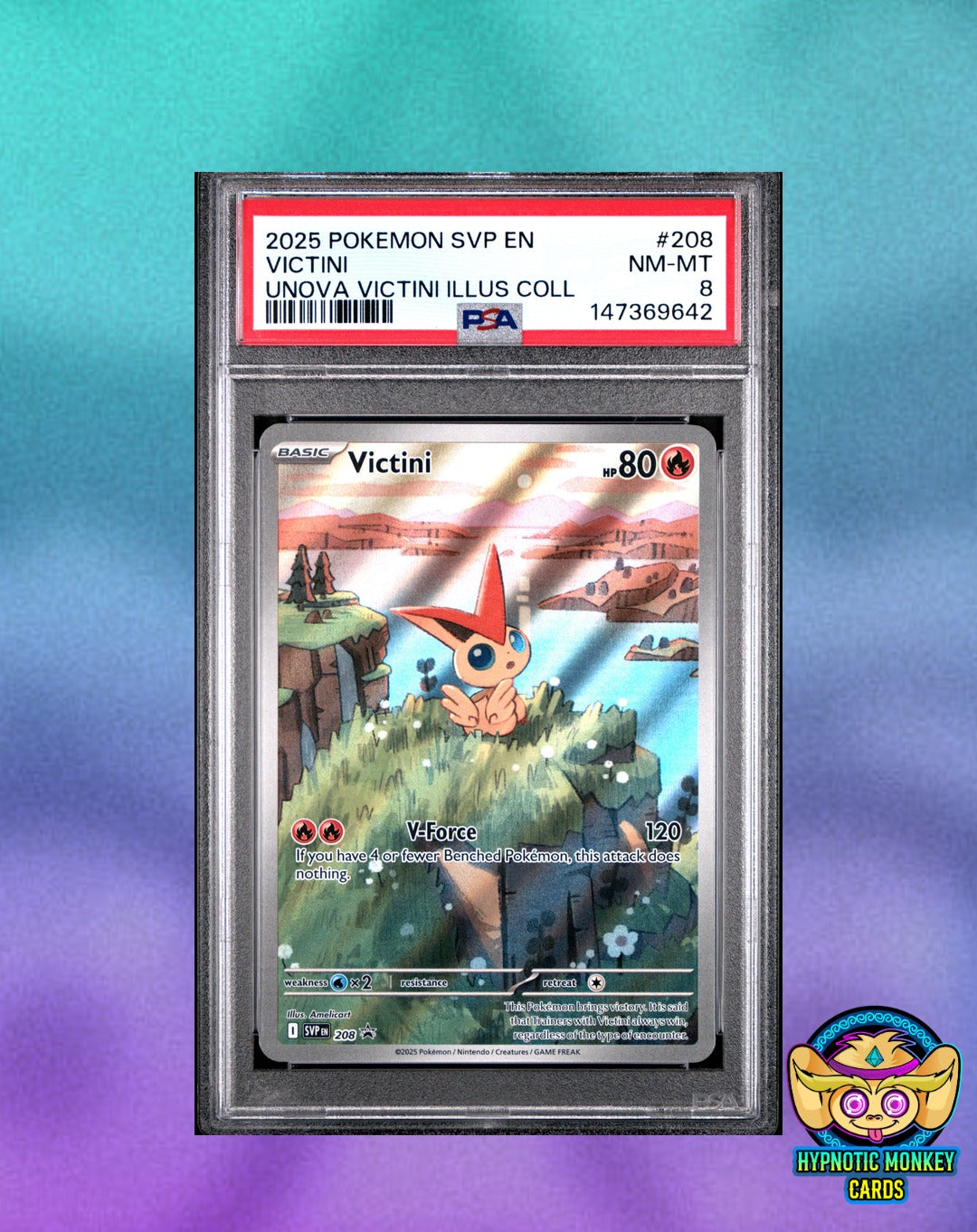 Pokemon Victini 208 SV Black Star Promo PSA 8