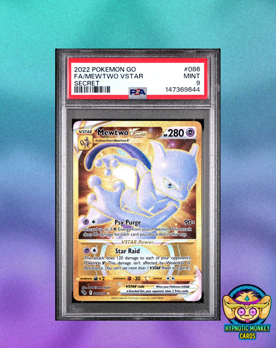Pokemon Mewtwo Vstar 086 GO PSA 9
