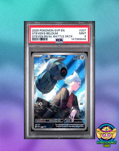 Pokemon Steven's Beldum 207 SV Black Star Promo PSA 9