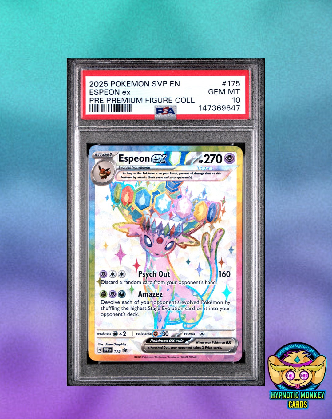 Pokemon ESPEON ex 175 SV Black Star Promo PSA 10