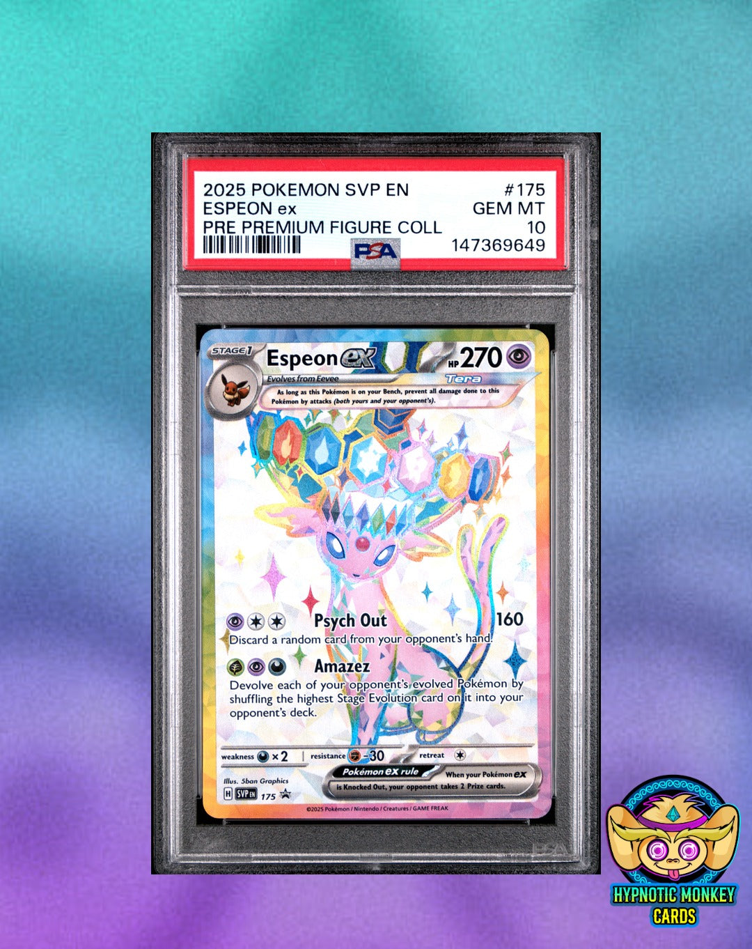 Pokemon ESPEON ex 175 SV Black Star Promo PSA 10