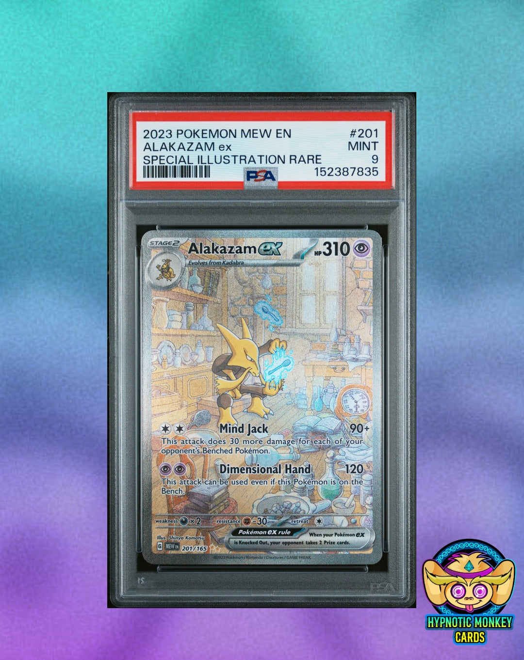 Pokemon ALAKAZAM ex 201 151 PSA 9