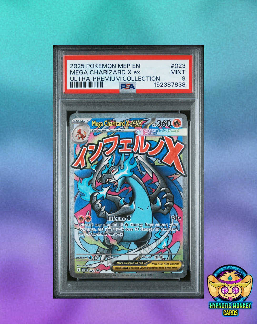 Pokemon MEGA CHARIZARD X ex 023 Me Black Star Promo PSA 9