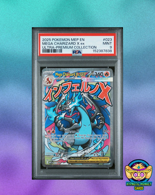 Pokemon MEGA CHARIZARD X ex 023 Me Black Star Promo PSA 9