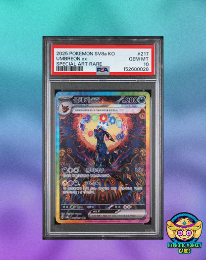 Pokemon UMBREON ex 217 TERASTAL FEST ex KOREAN PSA 10