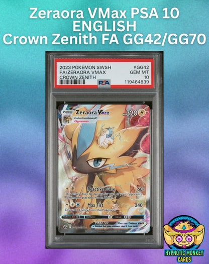 Zeraora VMax GG42 PSA 10 Crown Zenith Full Art
