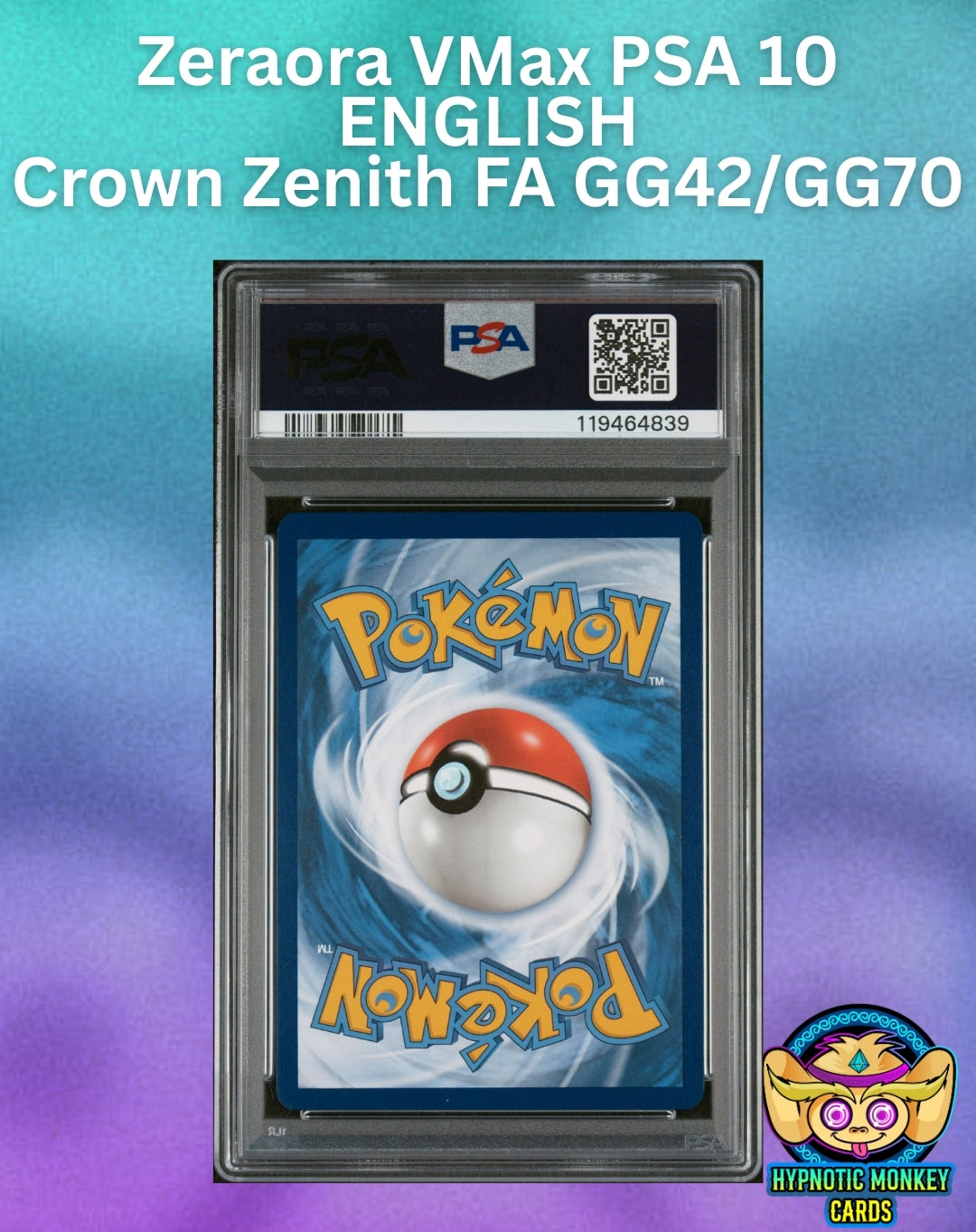 Zeraora VMax GG42 PSA 10 Crown Zenith Full Art