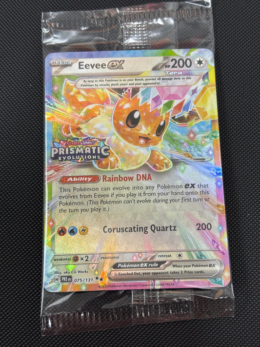 Prismatic Evolutions Surprise Box Stamped Eevee EX 075/131