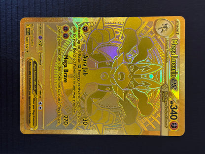 Pokemon Mega Lucario ex Gold Card (Mega Hyper Rare) 188/132 Mega Evolution