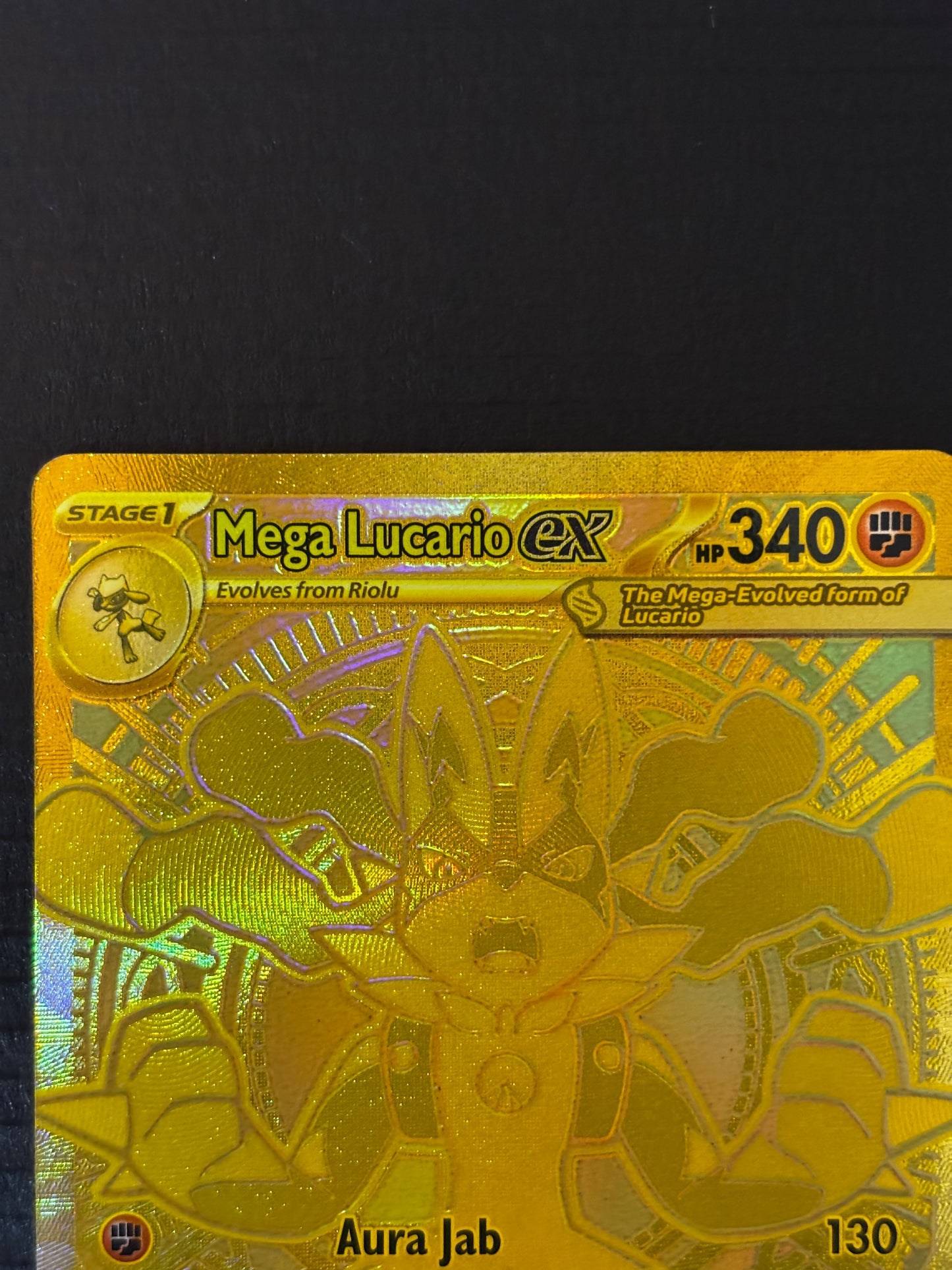 Pokemon Mega Lucario ex Gold Card (Mega Hyper Rare) 188/132 Mega Evolution