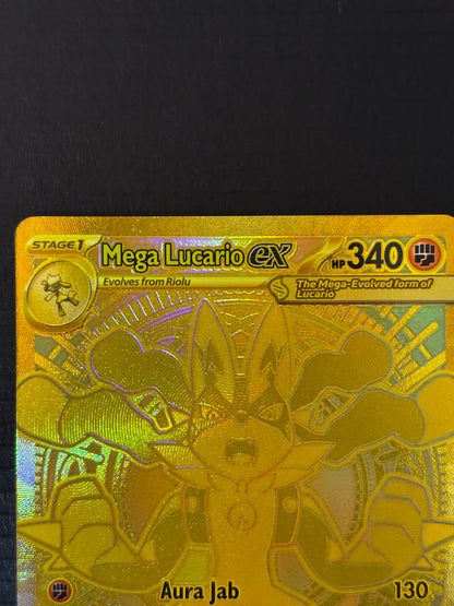Pokemon Mega Lucario ex Gold Card (Mega Hyper Rare) 188/132 Mega Evolution
