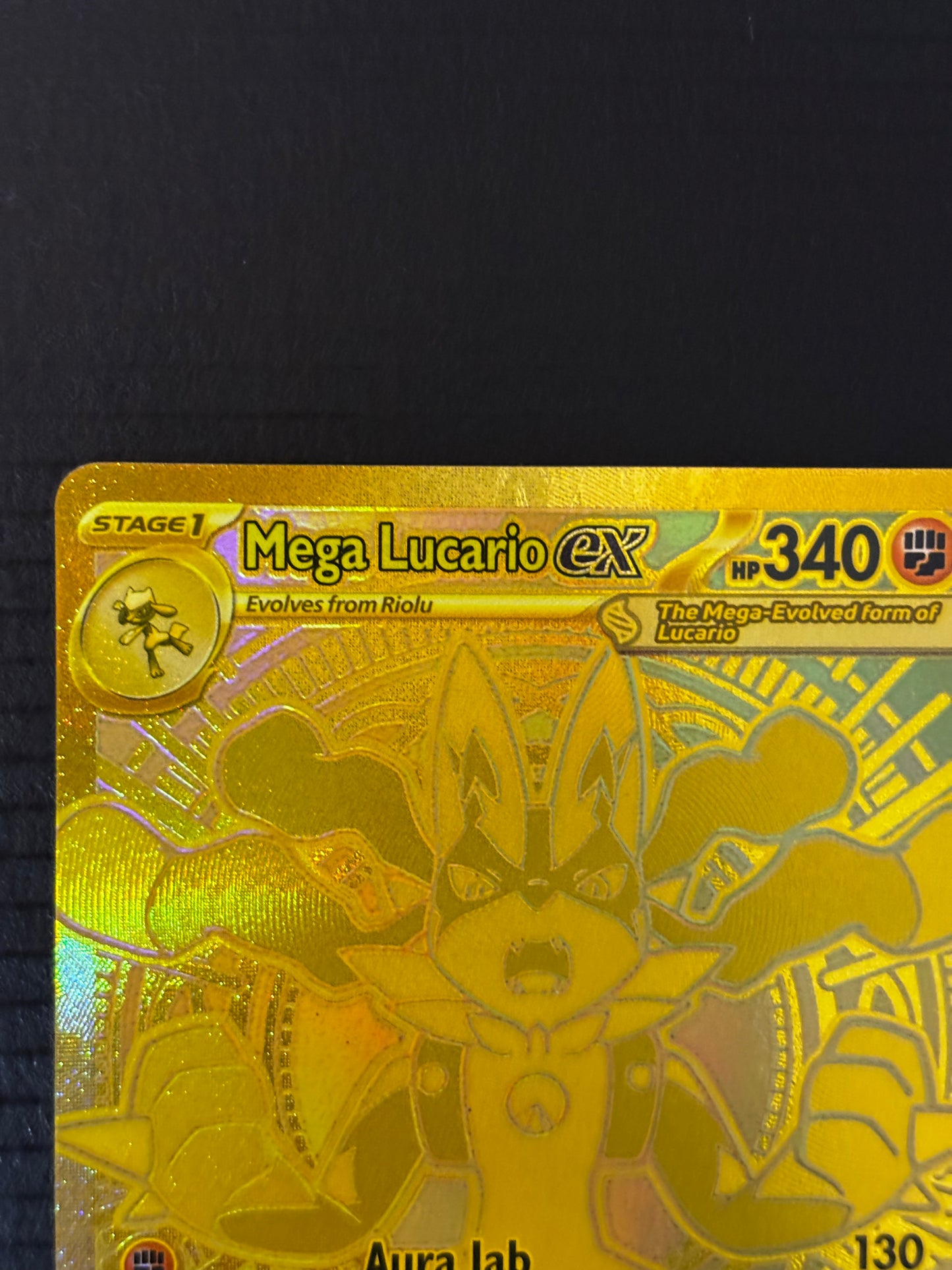 Pokemon Mega Lucario ex Gold Card (Mega Hyper Rare) 188/132 Mega Evolution