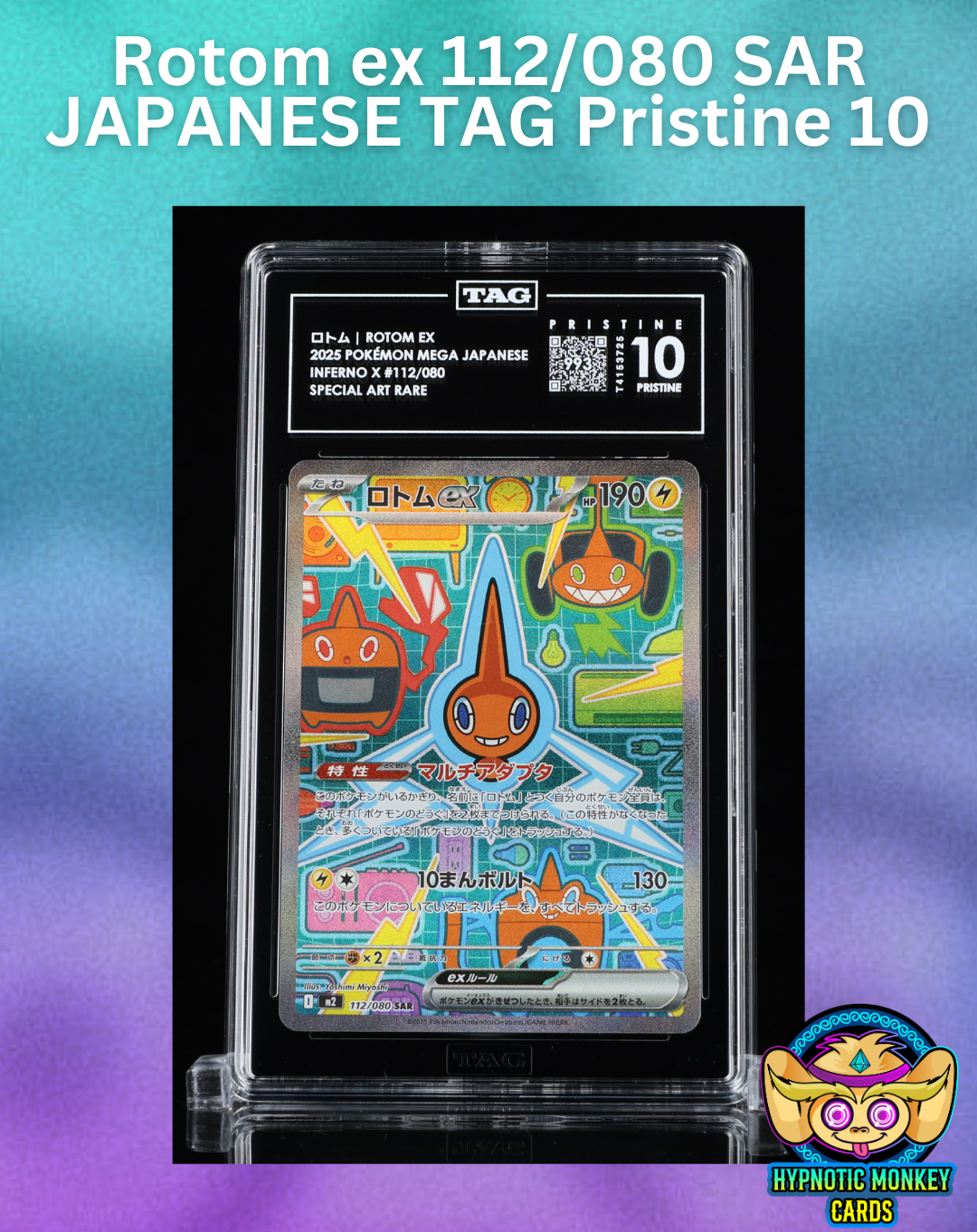 TAG 10 Pristine HIGHEST GRADED Rotom ex 112/080 Inferno X
