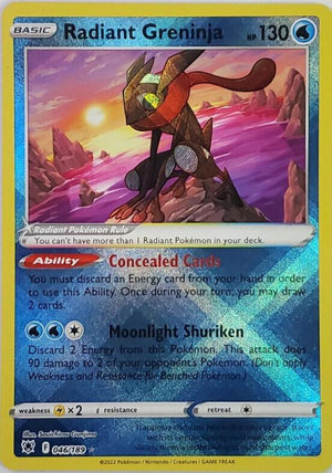 Pokémon Radiant Greninja Rare Sword & Shield-Astral Radiance 046/189 TCG Card