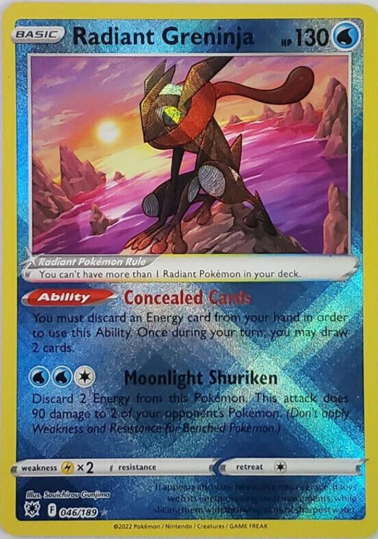 Pokémon Radiant Greninja Rare Sword & Shield-Astral Radiance 046/189 TCG Card