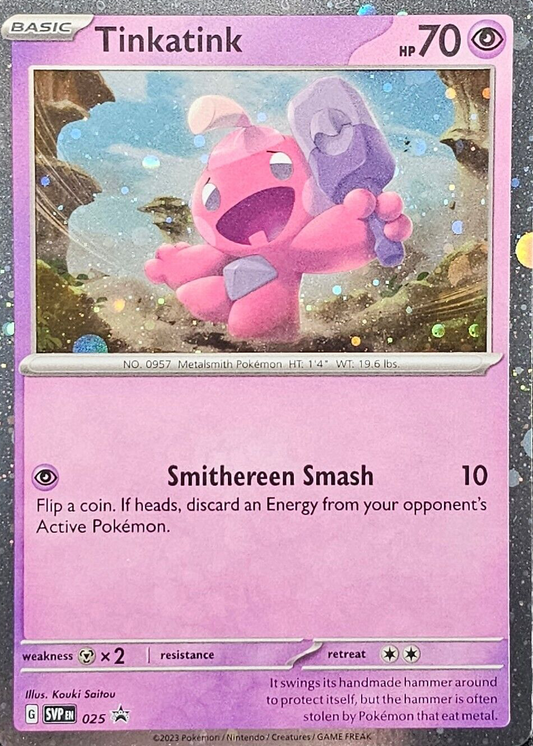 SVP 025 Tinkatink Cosmos Holo Black Star Promo with TCG Live Code Card