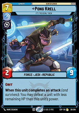 Pong Krell, It's Treason, Then (V.1) - Legends of the Force (Rare) [LOF-038]