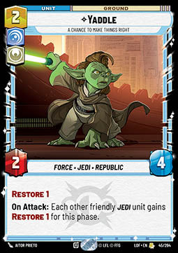 Yaddle, A Chance To Make Things Right (V.1) - Legends of the Force (Rare) [LOF-045]