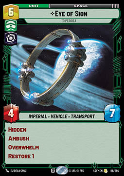 Eye of Sion, To Peridea (V.1) - Legends of the Force (Rare) [LOF-088]