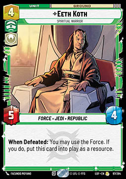 Eeth Koth, Spiritual Warrior (V.1) - Legends of the Force (Rare) [LOF-097]