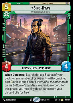Sifo-Dyas, Commissioning An Army (V.1) - Legends of the Force (Rare) [LOF-117]