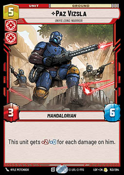Paz Vizsla, Unyielding Warrior (V.1) - Legends of the Force (Rare) [LOF-153]