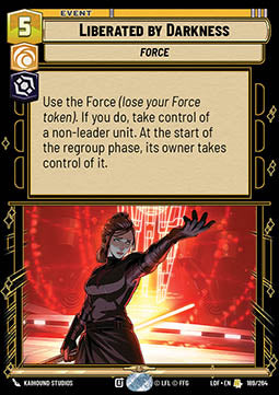 Liberated by Darkness (V.1) - Legends of the Force (Rare) [LOF-189]