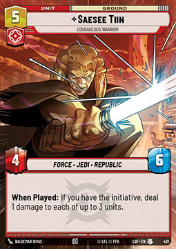 Saesee Tiin, Courageous Warrior (V.1) - Legends of the Force: Extras (Uncommon) [XLOF-431]
