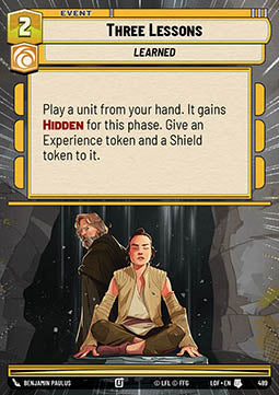 Three Lessons (V.1) - Legends of the Force: Extras (Uncommon) [XLOF-489]