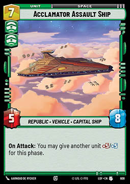Acclamator Assault Ship (V.2) - Legends of the Force (Uncommon) [LOF-608]