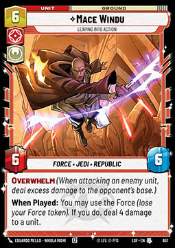 Mace Windu, Leaping into Action (V.2) - Legends of the Force (Uncommon) [LOF-651]