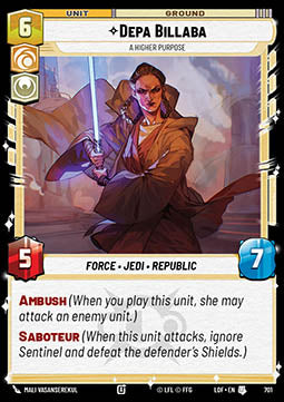 Depa Billaba, A Higher Purpose (V.2) - Legends of the Force (Uncommon) [LOF-701]