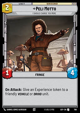 Peli Motto, I Should Charge You More (V.2) - Legends of the Force (Uncommon) [LOF-760]