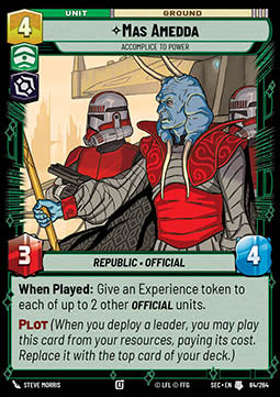 Mas Amedda, Accomplice to Power (V.1) - Secrets of Power (Uncommon) [SEC-084]