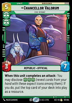 Chancellor Valorum, Civil Servant (V.1) - Secrets of Power (Rare) [SEC-107]