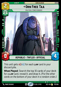 Orn Free Taa, Political Power Broker (V.1) - Secrets of Power (Rare) [SEC-112]