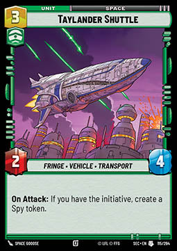 Taylander Shuttle (V.1) - Secrets of Power (Uncommon) [SEC-115]