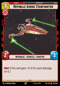 Republic Aurek Starfighter (V.1) - Secrets of Power (Common) [SEC-166]