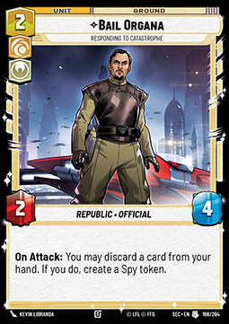 Bail Organa, Responding to Catastrophe (V.1) - Secrets of Power (Uncommon) [SEC-198]