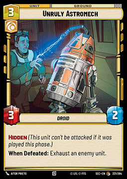 Unruly Astromech (V.1) - Secrets of Power (Common) [SEC-221]